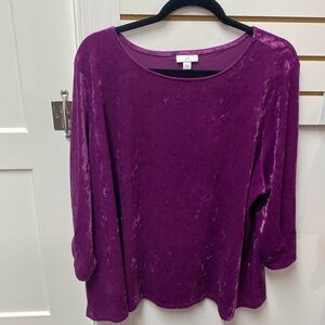 3x J Jill velvet purple shirt